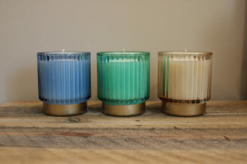 Soy-Coconut 4.5 ounce Glass Ribbed Decorative Candle (more colors)